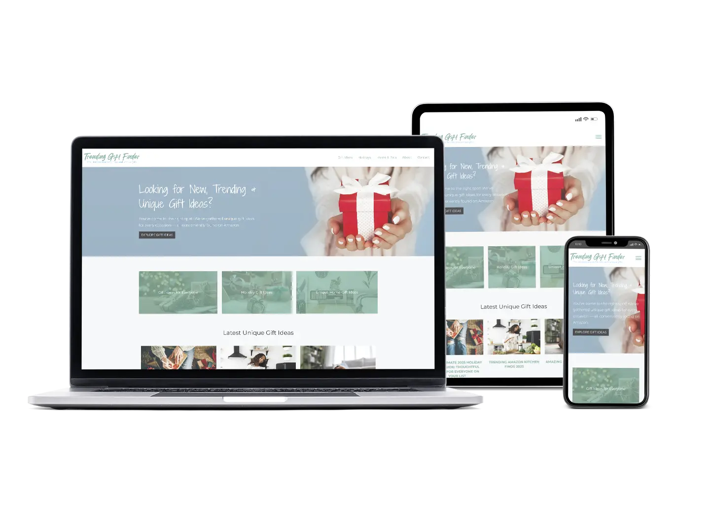 Trending Gift Finder ecommerce website design