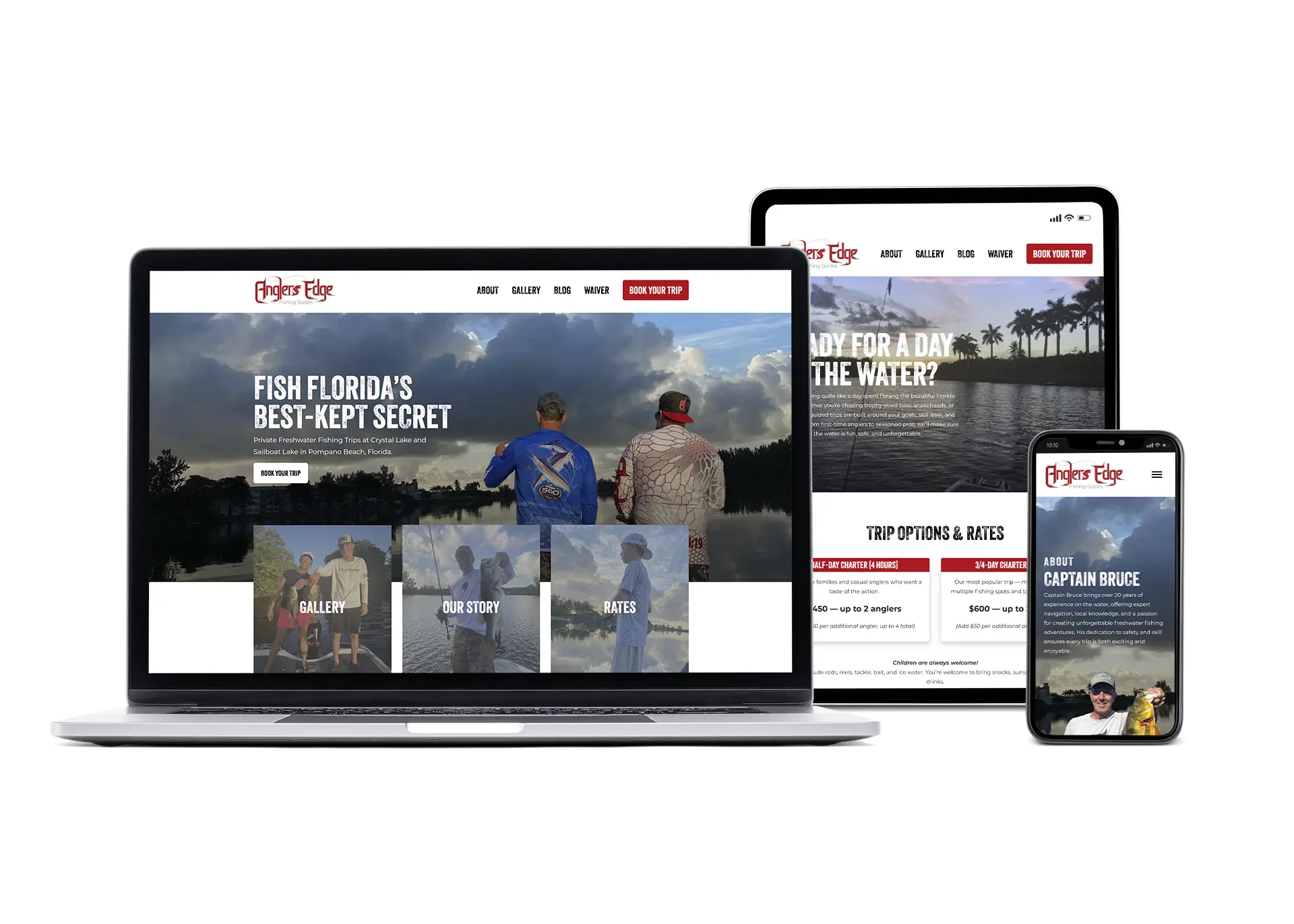 Fishing charter guide website design